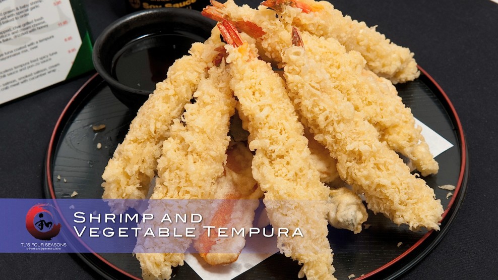 Shrimp & vegetable tempura – 14 pieces deep fried in tempura batter